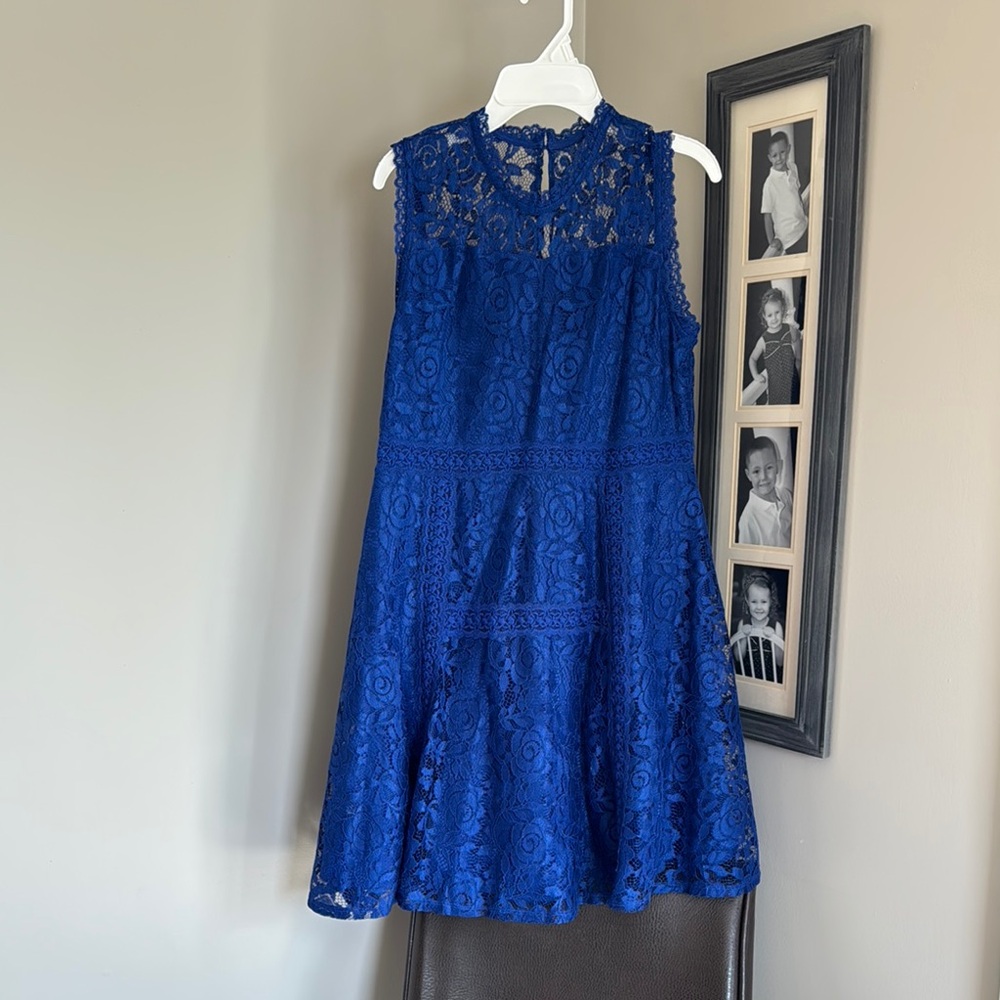 Elegant Blue Lace Kids Formal Dress
